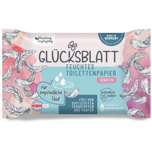 Glücksblatt Feuchtes-Toilettenpapier Feucht, Sensitiv, ohne Parfüm sowie Duft- und Farbstoffe, 42 Tücher