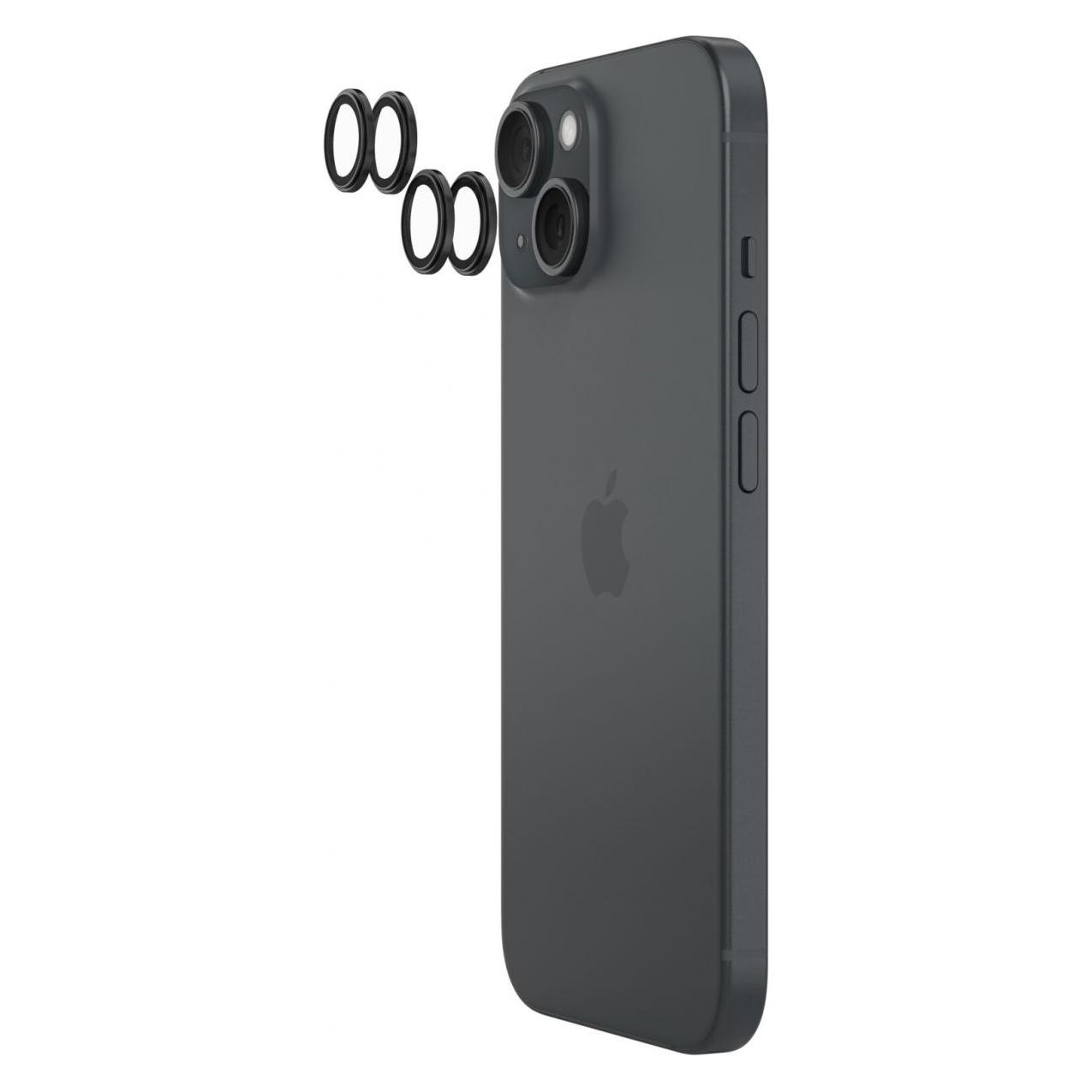 Belkin 1x2 Kameralinsenschutz TempGlass iPhone 15/15 Plus (2 Stk., Apple iPhone 15, Apple iPhone 15 Plus) (OVA179HQBK)