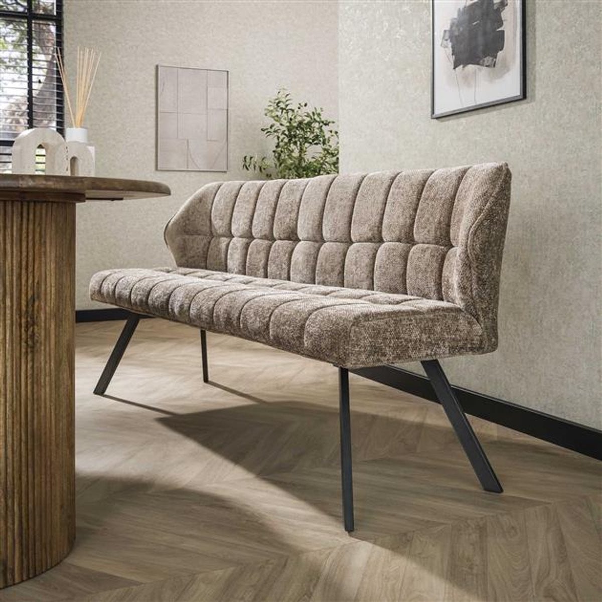 Hoyz Collection Eetkamerbank Raster Rich Champagne