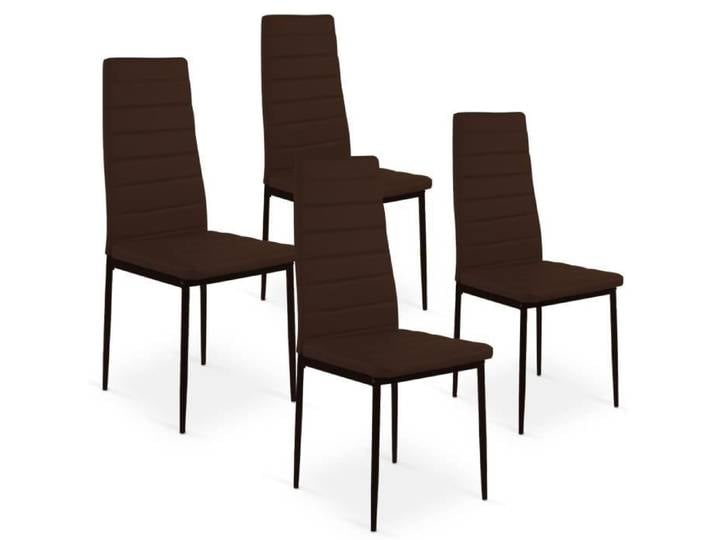 Lot de 4 chaises Strip Marron
