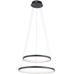 Hängeleuchte Esszimmerlampe Pendelleuchte LED anthrazit dimmbar Ring Design Alu