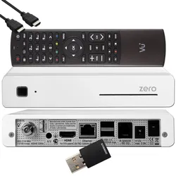 VU+ Plus Zero Linux Full HD Sat Receiver - Weiss + 300 Mbits Wifi Stick
