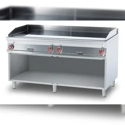 Redcook Elektrische glatte Frittierplatte 4 Kochzonen auf offenem Fach. Struktur aus rostfreiem Stahl. Abmessungen 160x90 h90 cm. Modell FTL-916ET