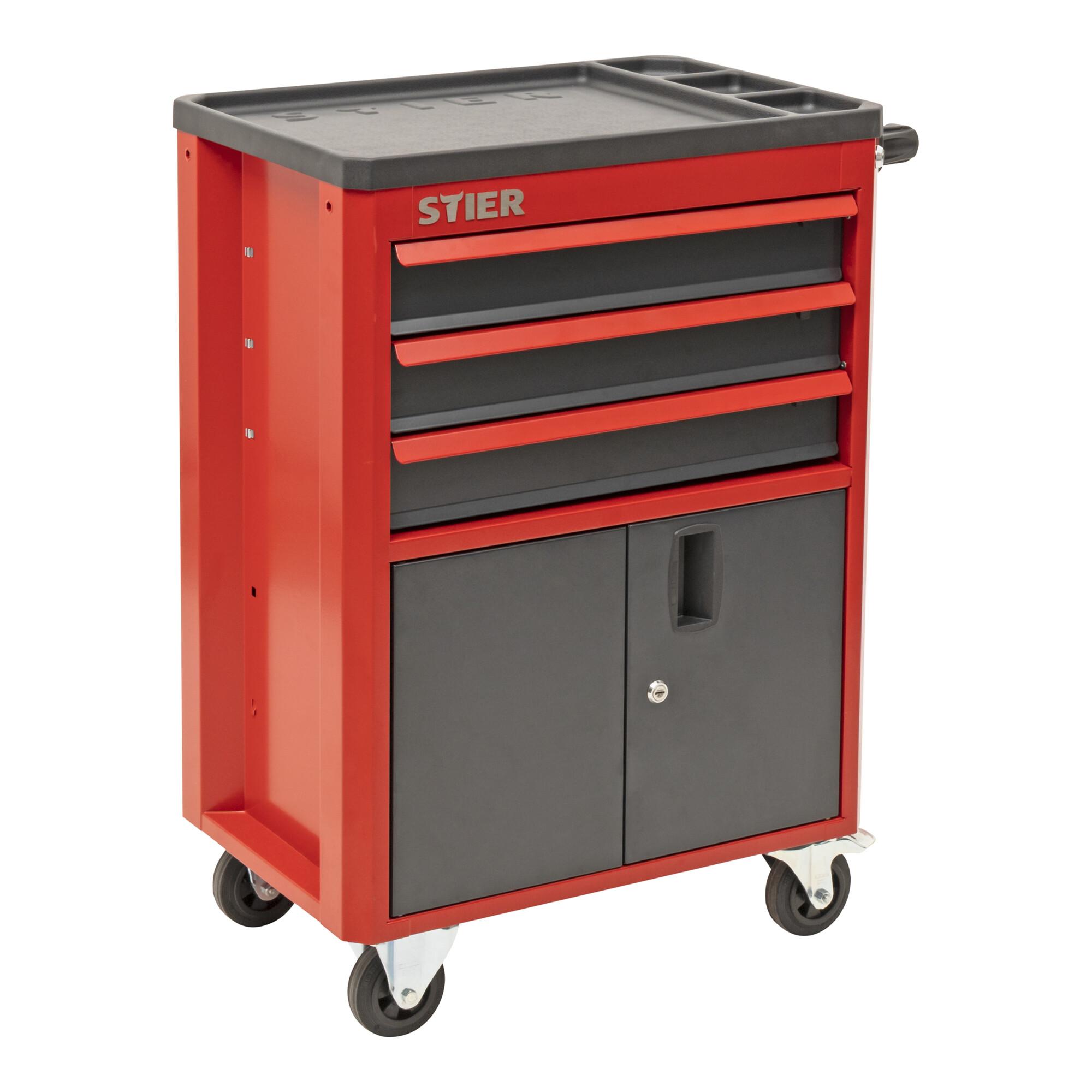 STIER Werkstatt-/Schrankwagen, 3 Schubladen, 200kg Traglast, 890x700x410mm (905109)