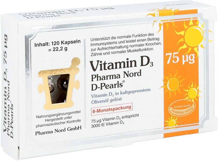 Vitamin D3 75 [my]g Pharma Nord D-pearls Kapseln 120stk