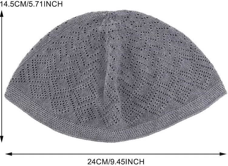 INF Einfarbige, atmungsaktive, hohle Schlupfmütze - Leichte & Thermische Strickmütze Grau