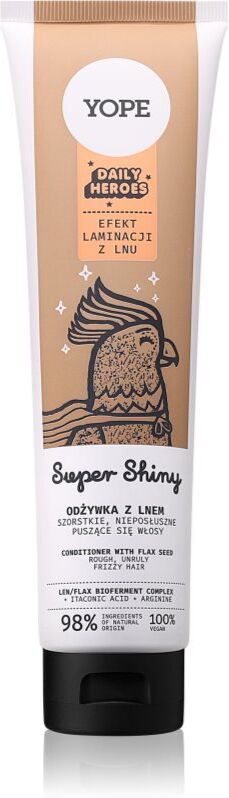 Yope Daily Heroes Super Shiny après-shampoing pour redonner de la brillance aux cheveux bouclés et frisés 170 ml