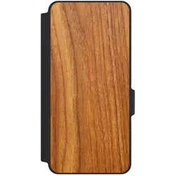 Nivocase Klapphülle für Xiaomi Redmi Note 14 5G Handyhülle aus Kunst Leder NIVOflip schwarz Holz Holzoptik (Xiaomi Redmi Note 14 5G), Smartphone Hülle, Schwarz, Braun