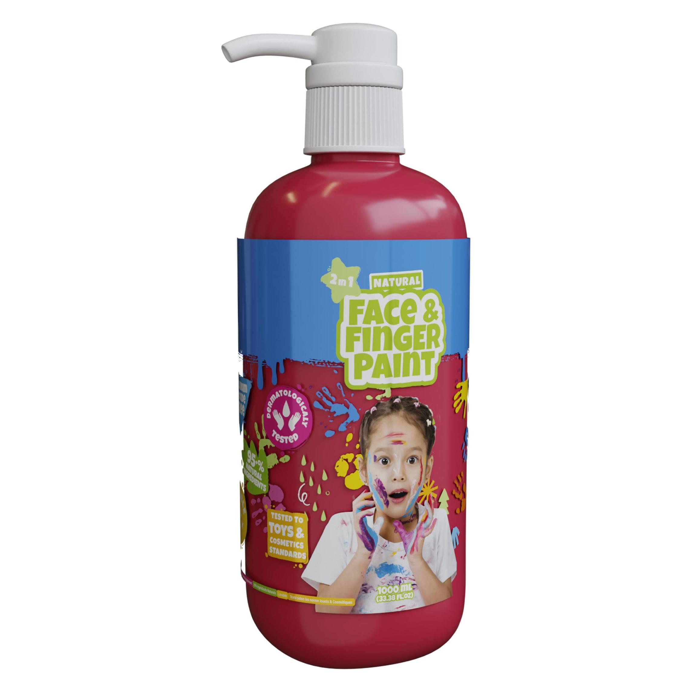 Boti Natürliche Gesichts- und Fingerfarbenflasche mit Pumpe - Rot, 1 l (39105)