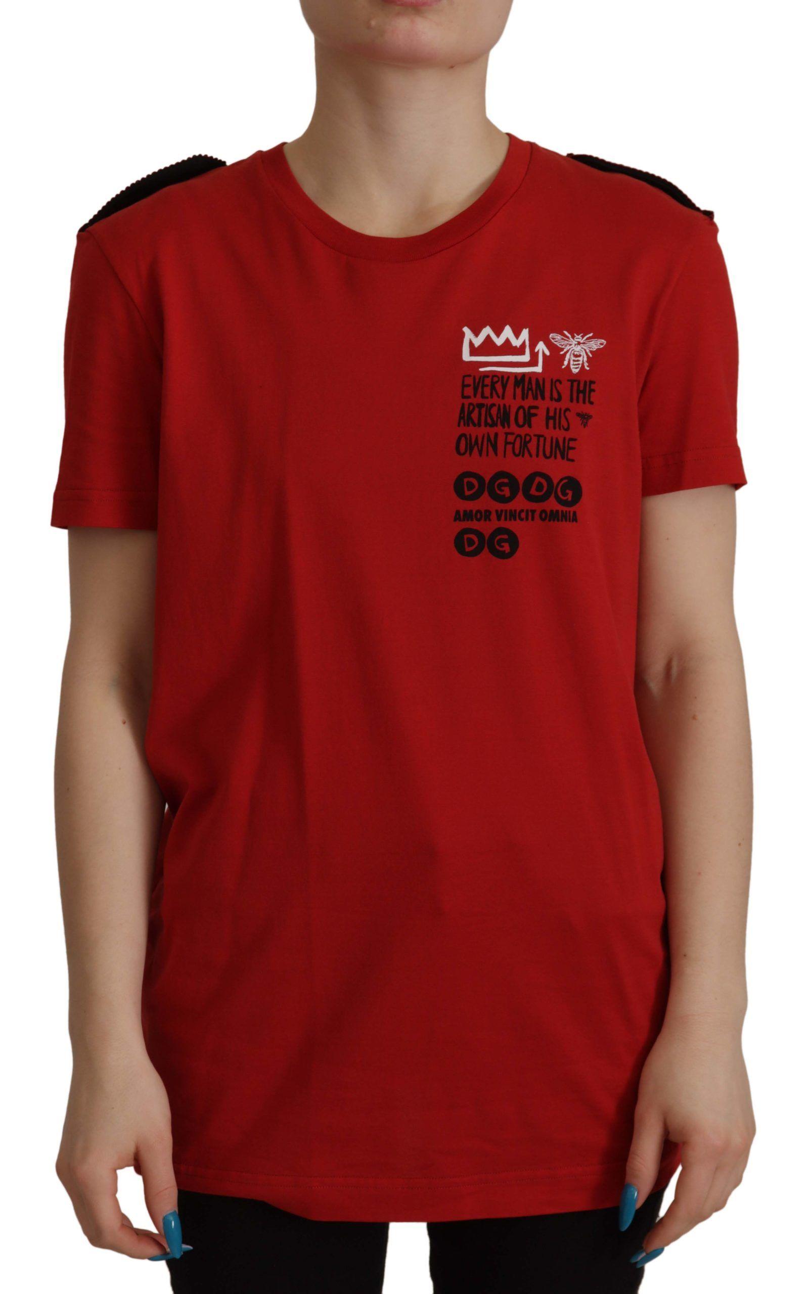 Dolce Gabbana Tsh7845 Rotes Grafik-T-Shirt