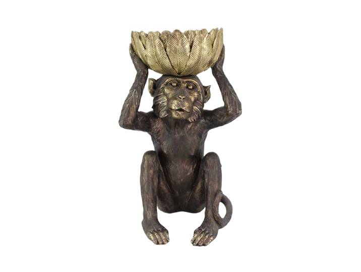 Grosses Design Dekorationsobjekt & Schale „Monkey“ Bronze, Gold Invicta Interiors