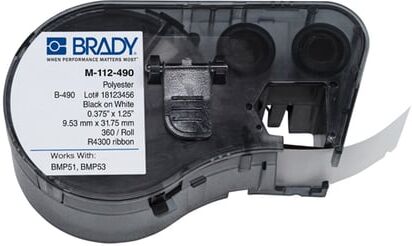 Brady M-112-490 etiquetas de poliéster Freezerbondz 9,53 mm x 31,75 mm