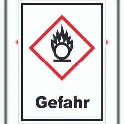 HB-Druck Aufkleber Entzündend wirkend Gefahr Brandfördernd Flamme A2 (420x594mm)