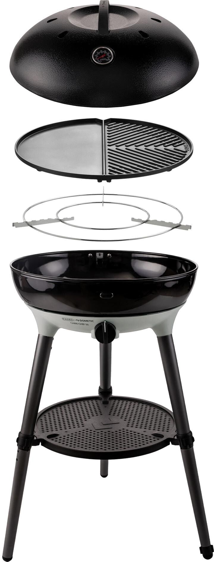 Gasgrill "CADAC DOMETIC Carri Chef 50 BBQ 50 MBar", schwarz, B:70cm H:93cm T:70cm, Grills, Gasgrill schwarz B/H/T: 70cm x 70cm