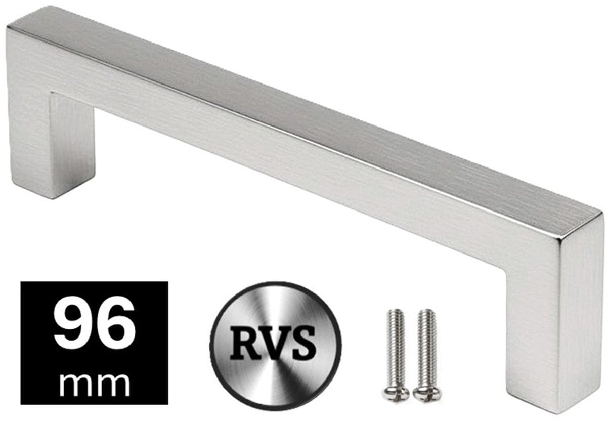 MSQDESIGN Handgreep RVS Zilver 96mm inclusief schroeven