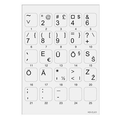Minipicto keyboard sticker KB-EU-01GRY, grey/black (KB-EU-01GRY)