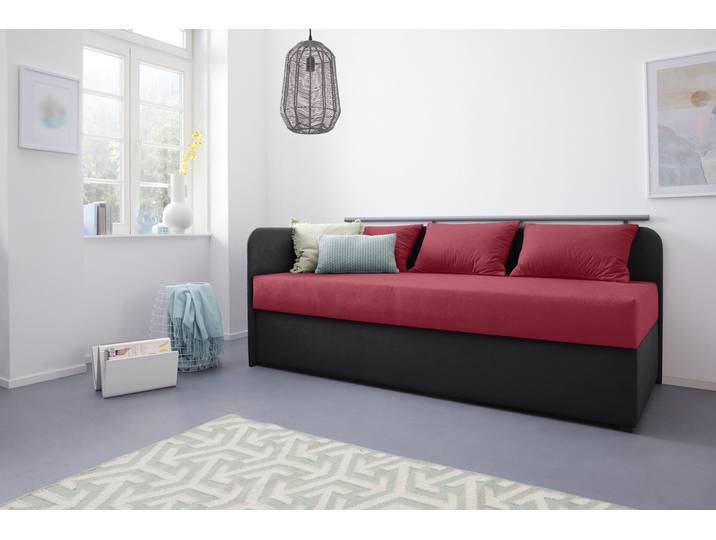 Polsterliege MAINTAL Diana , rot (rot, schwarz), B:83cm, Komplettbetten
