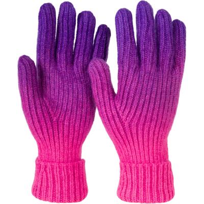 Strickhandschuhe STYLEBREAKER "Strickhandschuhe Farbverlauf Muster", Damen, lila (violett, pink), Obermaterial: 100% Polyacryl PAN., Modisch, Handschuhe