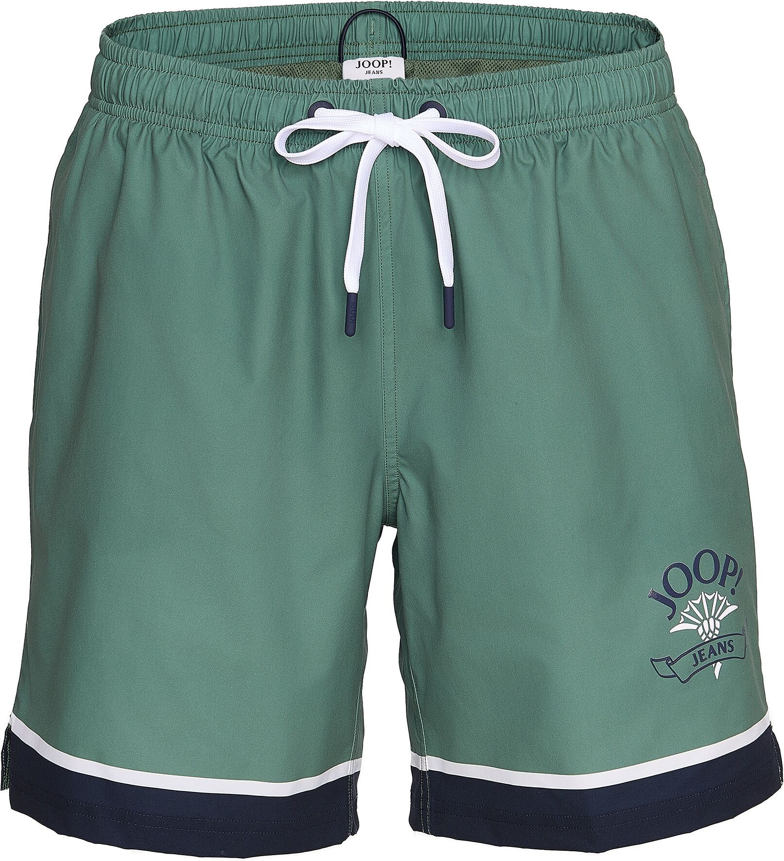 Joop! Jeans Badeshorts JOOP JEANS "Easy Summer", Herren, Gr. XL, N-Gr, grün (elm grün), Microfaser, Obermaterial: 100% Polyester, bedruckt, Badehosen Badeshorts, mit bedruckter Optik, aus Polyester in Microfaser-Qualität elm grün XL, N-Gr