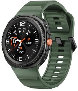 Everyday Crate Samsung Galaxy Watch 8 Classic Silicone Watch Band Wave Sport Replacement Strap With Black Buckle wilderness Green
