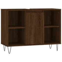 Helloshop26 - Moderner Badezimmerschrank mit Stauraum 80 x 33 x 60 cm Eichenholzoptik braun