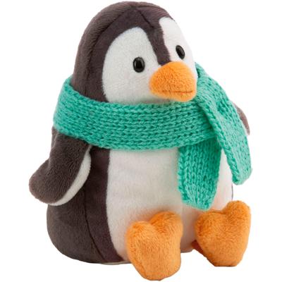 Kuscheltier NICI "Winter, Pinguin mit Schal 12cm sitzend", bunt (schwarz), Plüschfiguren, KinderH:15cm, Plüsch, Polyester, Kuscheltier, H:15cm