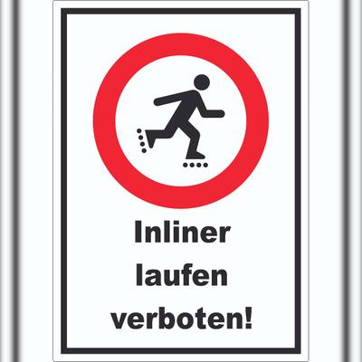 HB-Druck Inliner laufen verboten Aufkleber A5 (148x210mm)