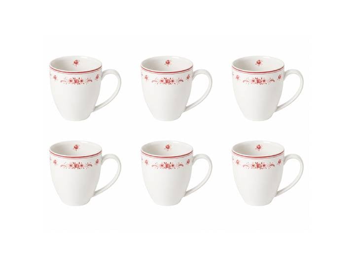 Kaffeetasse Vila 6er-Set 14 x 11 x 10cm Weiß/Weiß/Rot