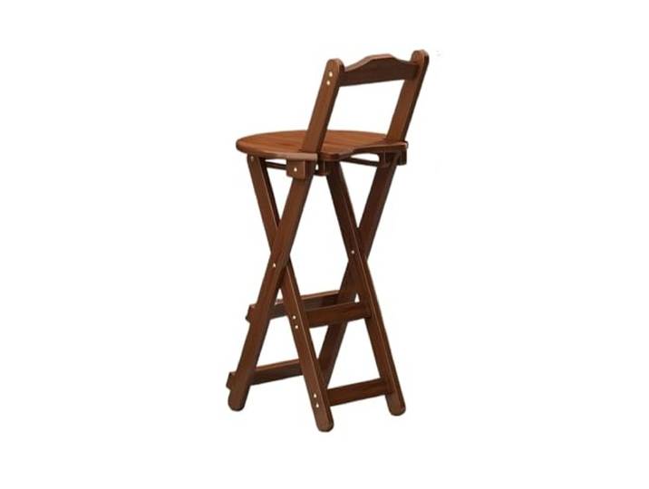 IUVYTA Tragbarer Barstuhl, Möbel, Milchteeladen, Kassierer Hoher Hocker, Wohnzimmer-Rücken-Esszimmerstuhl, einfacher Klapphocker(Brown-75cm)