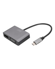 DIGITUS USB Type-C 4K 2in1 DisplayPort + VGA Grafik-Adapter Silber (DA-70827)