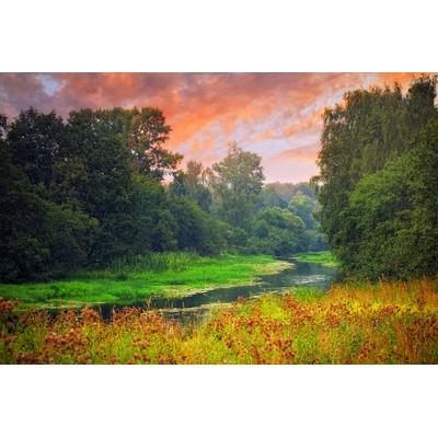 Fototapete PAPERMOON "Sunset River", bunt, B:4m L:2,6m, Vlies, Tapeten