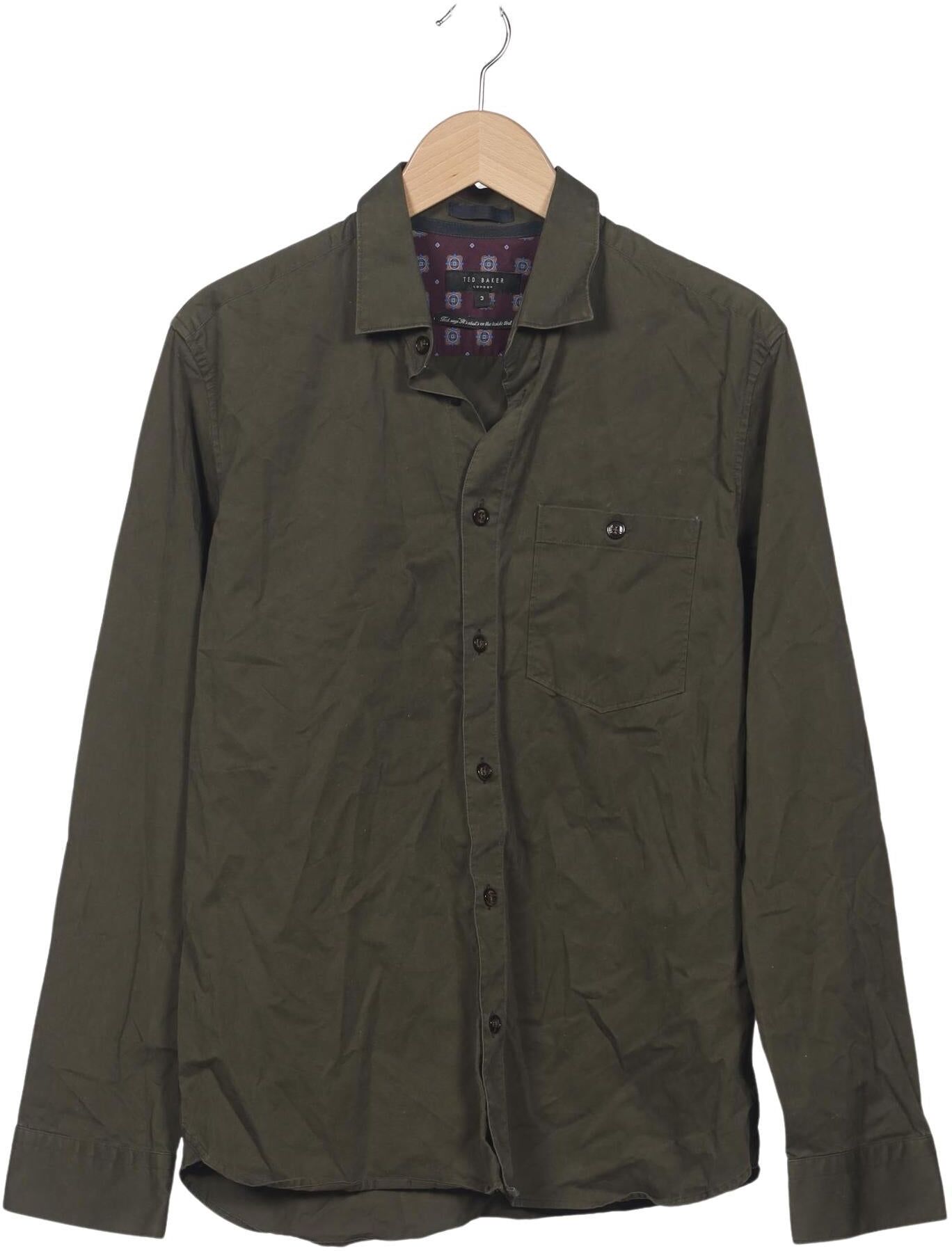 TED Baker Herren Hemd, Grün, Gr. M (Ted Baker 3), Baumwolle - Second Hand