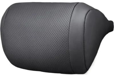 Uplift Essentials Luxury Nappa Leather Breathable Car Headrest & Neck Pillow black