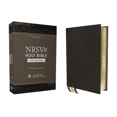Nrsvue, Holy Bible with Apocrypha, Premium Goatskin Leather, Black, Premier Collection, Art Gilded Edges, Comfort Print, Gebundene Ausgabe von