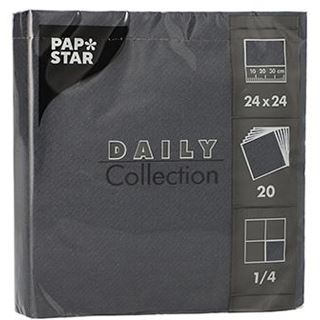 PAPSTAR Servietten Daily Collection schwarz 2-lagig 12,0 x 12,0 cm 20 St.