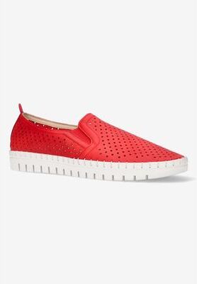 Women's Fresh Flats by Easy Street in Red (Size 8 M)