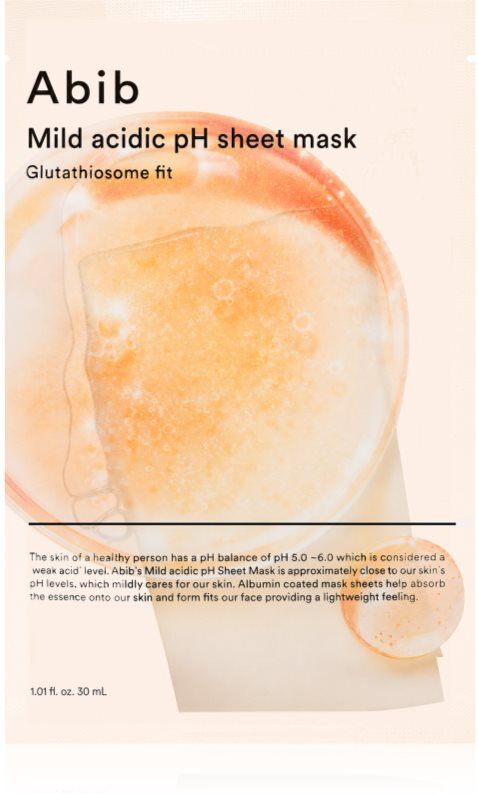 Abib Mild Acidic pH Sheet Mask Glutathiosome Fit brightening sheet mask with moisturising effect 30 ml