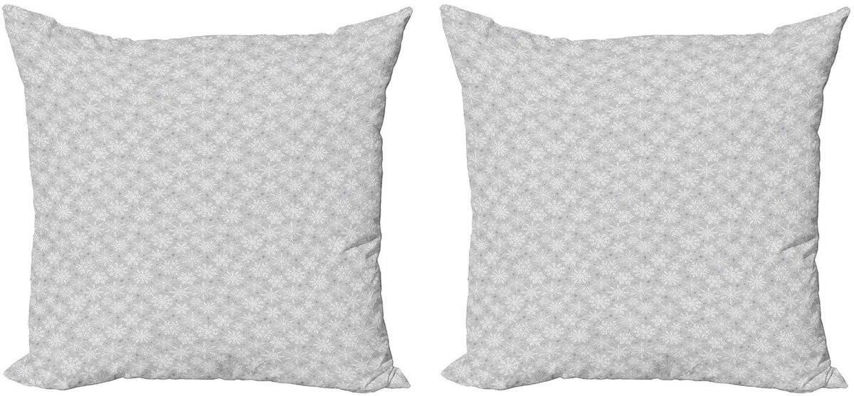ABAKUHAUS Kerst Kussenhoes Set met Dubbelzijdige Digitaldruk, Grijs/Wit, 2x 40 x 40 cm