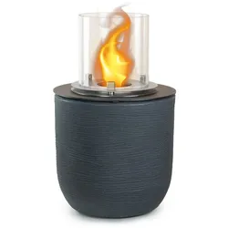 Divina Fire RAFFAELLO Bioethanol-Kamin aus Gusseisengrau, freistehende Feuerstelle für den Innen- und Außenbereich, Durchmesser 35 x Höhe 55