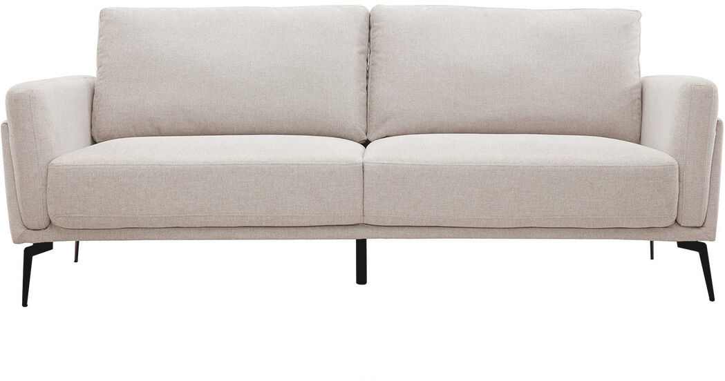 Miliboo Design-Sofa mit Stoff im Samtdesign Beige 3-Sitzer MOSCO