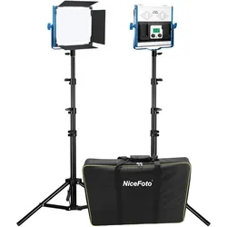 LED Videoleuchte mit Stativ 2er Set mit App Steuerung ColorGlow Pro 600