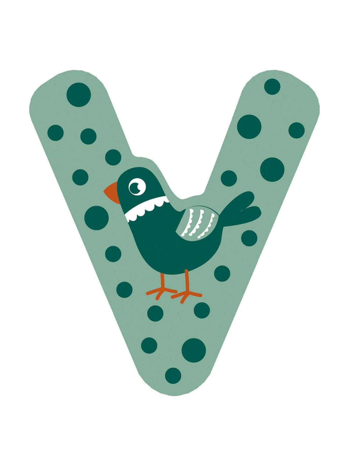 Small Foot - Wooden Animal Children's Letter - V