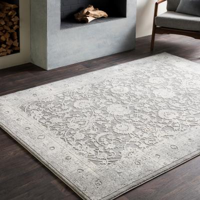 Livabliss Lindsey Stonewashed Vintage Grey Area Rug