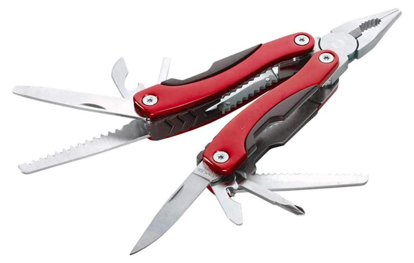 Dripio Multifunctionele 9-in-1 inklapbare stang met rode etui voor outdoor gereedschap