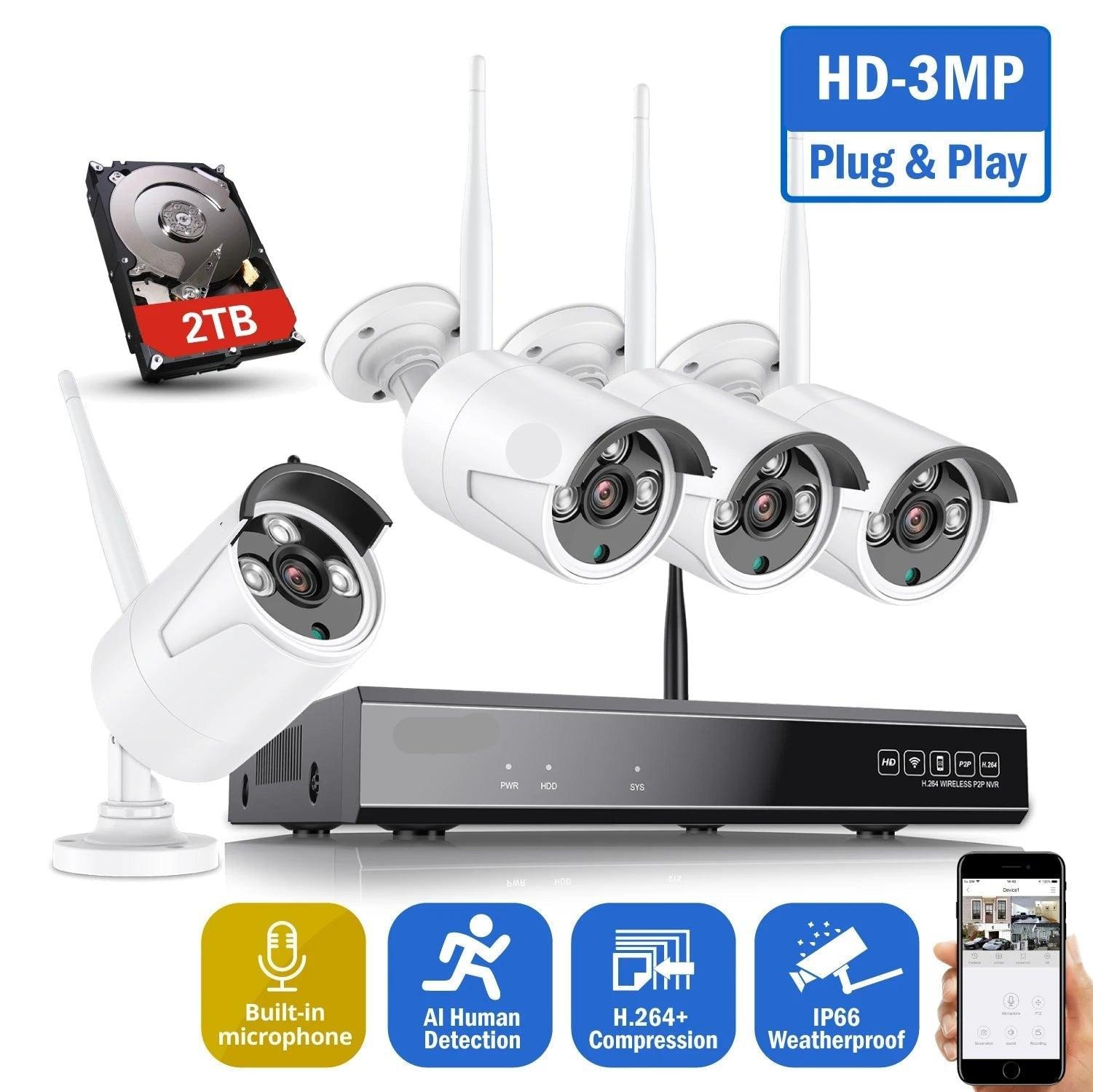 Selius Draadloze Beveiligingsset met 4 WiFi IP Camera's