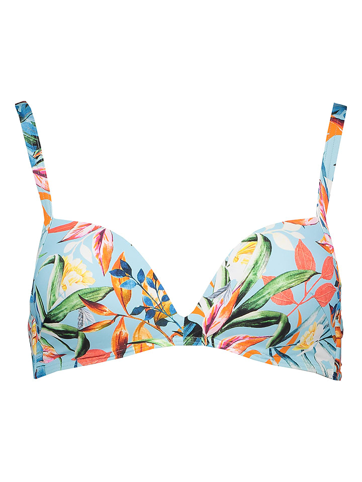Venice Beach Bikini-Oberteil in Hellblau/ Bunt - 36A-Cup