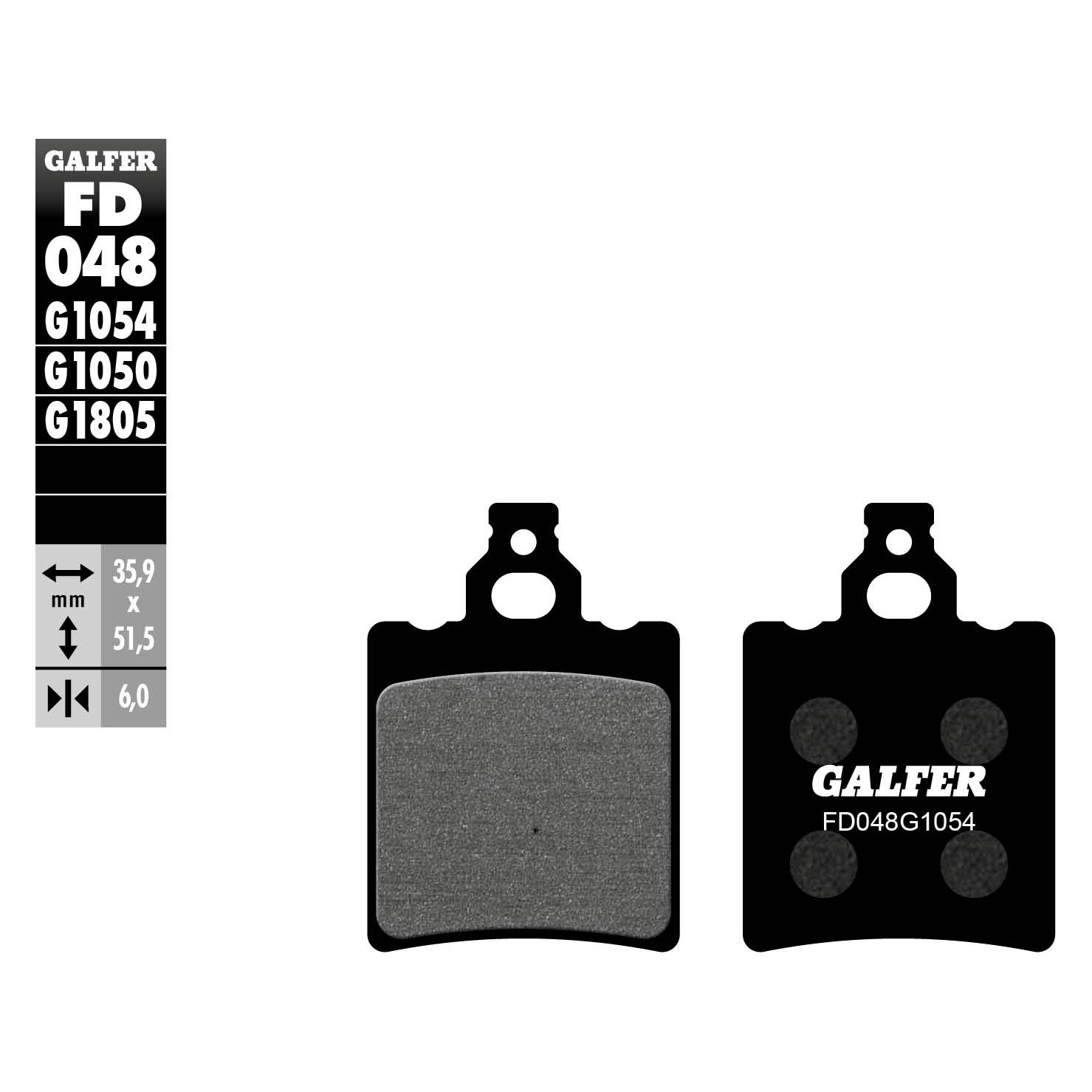 Galfer Bike GALFER Bremsbelag FD048 Satz G1054 - Organisch Standard Aprilia, BETA, Cagiva, Conti, DERBI, Fantic (Organisch (Resin)) (FD048-G1054)