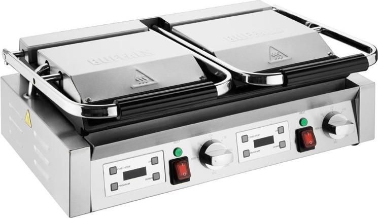 Buffalo Doppelkontaktgrill Gerippte Platten