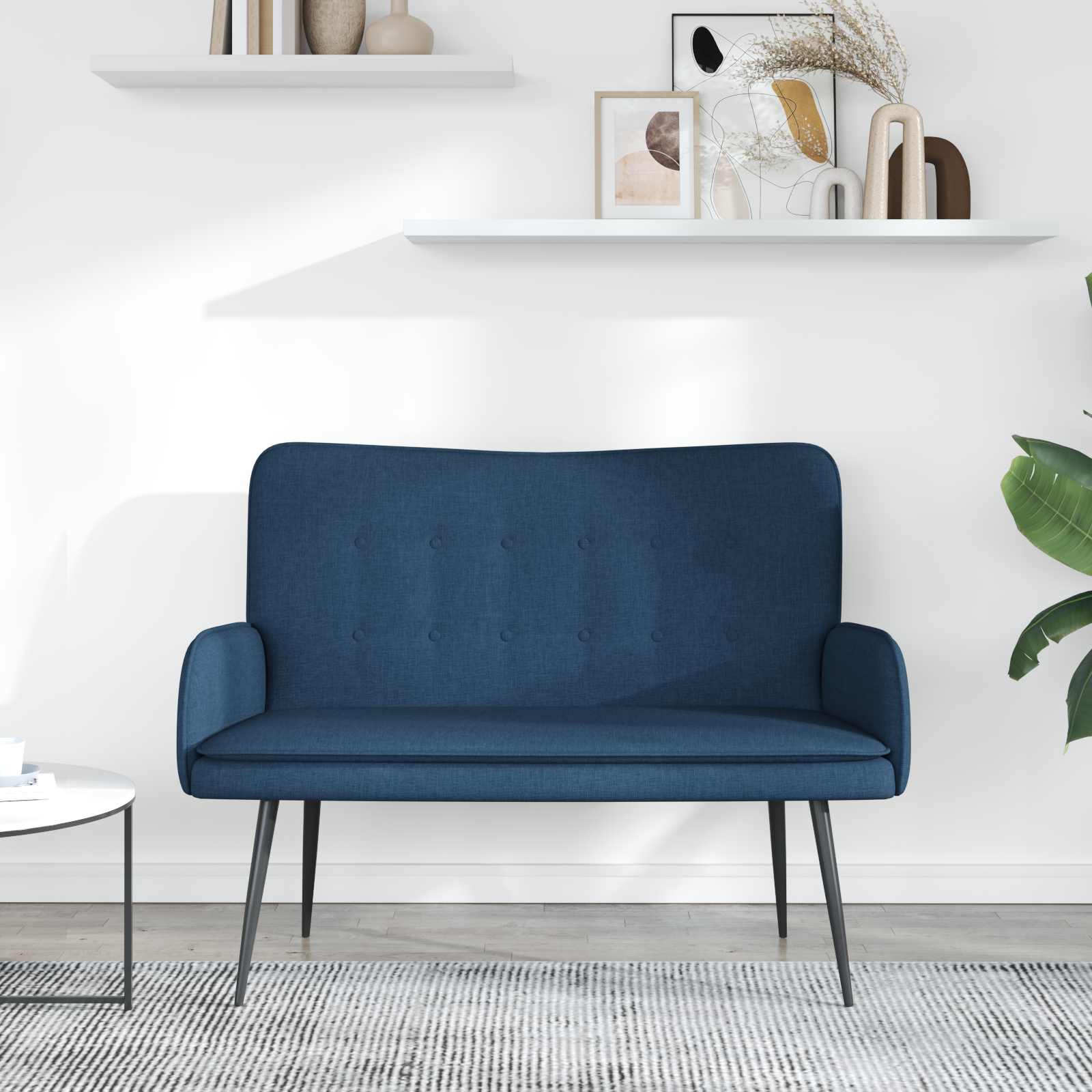 vidaXL Sofa 2 places Bleu 115 x 61 x 87 cm Tissu