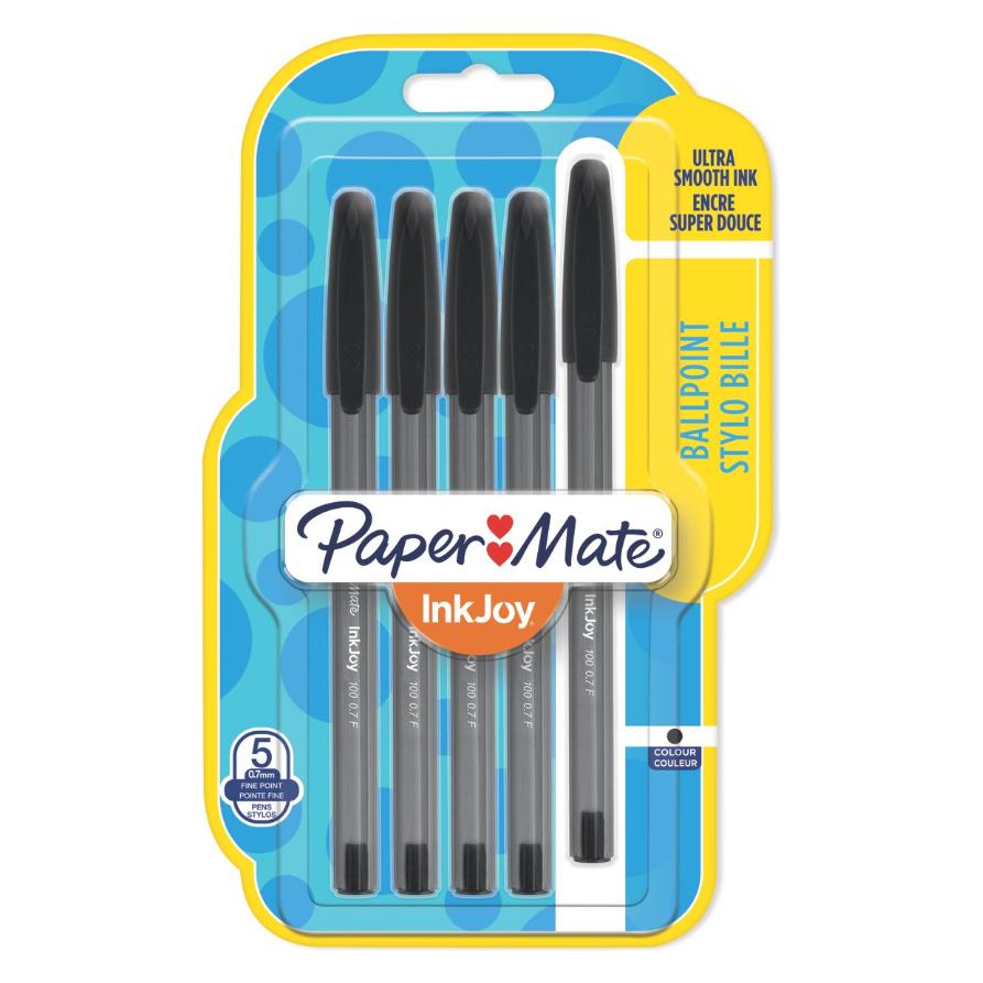 Paper Mate Kugelschreiber InkJoy 100 Kappe 5er sw M (5x) (1956729)